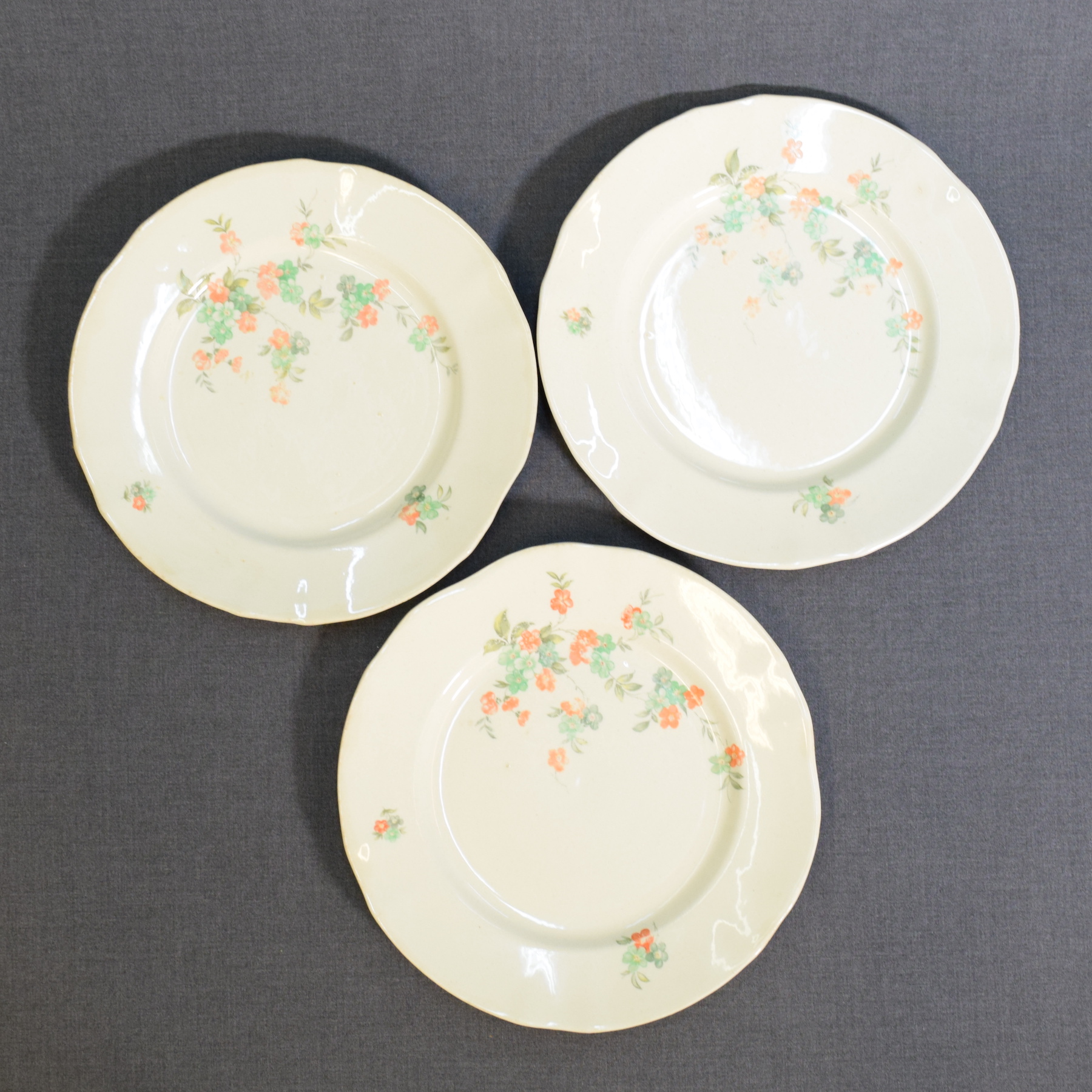 Arabia matalat kukkakuvioidut lautaset 23,7cm